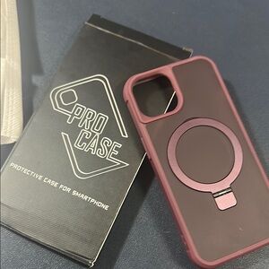 Purple Magnetic Ring Phone Case for iPhone 14